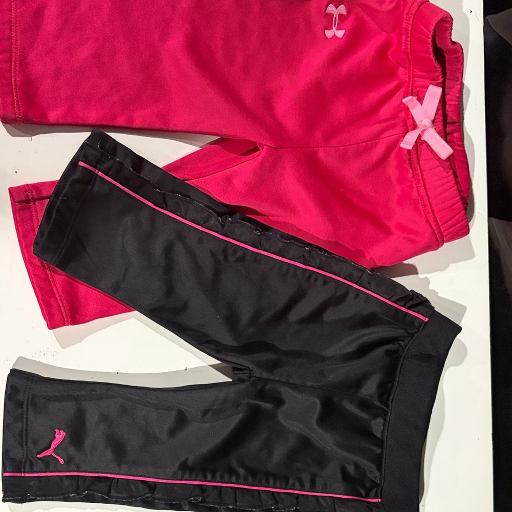 Under Armour Kids' Black and Pink Joggers